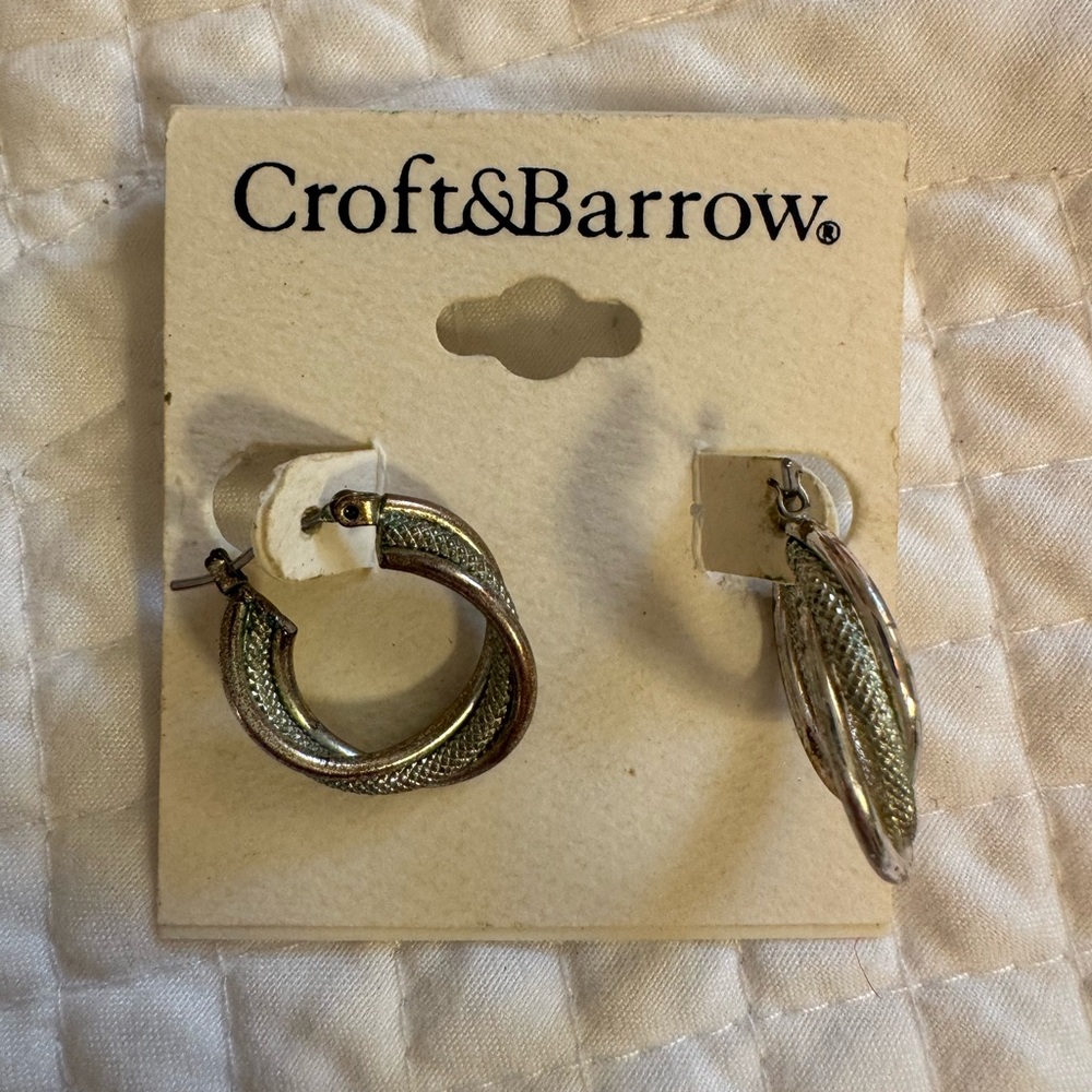 Croft & Barrow Textured Silver Earrings